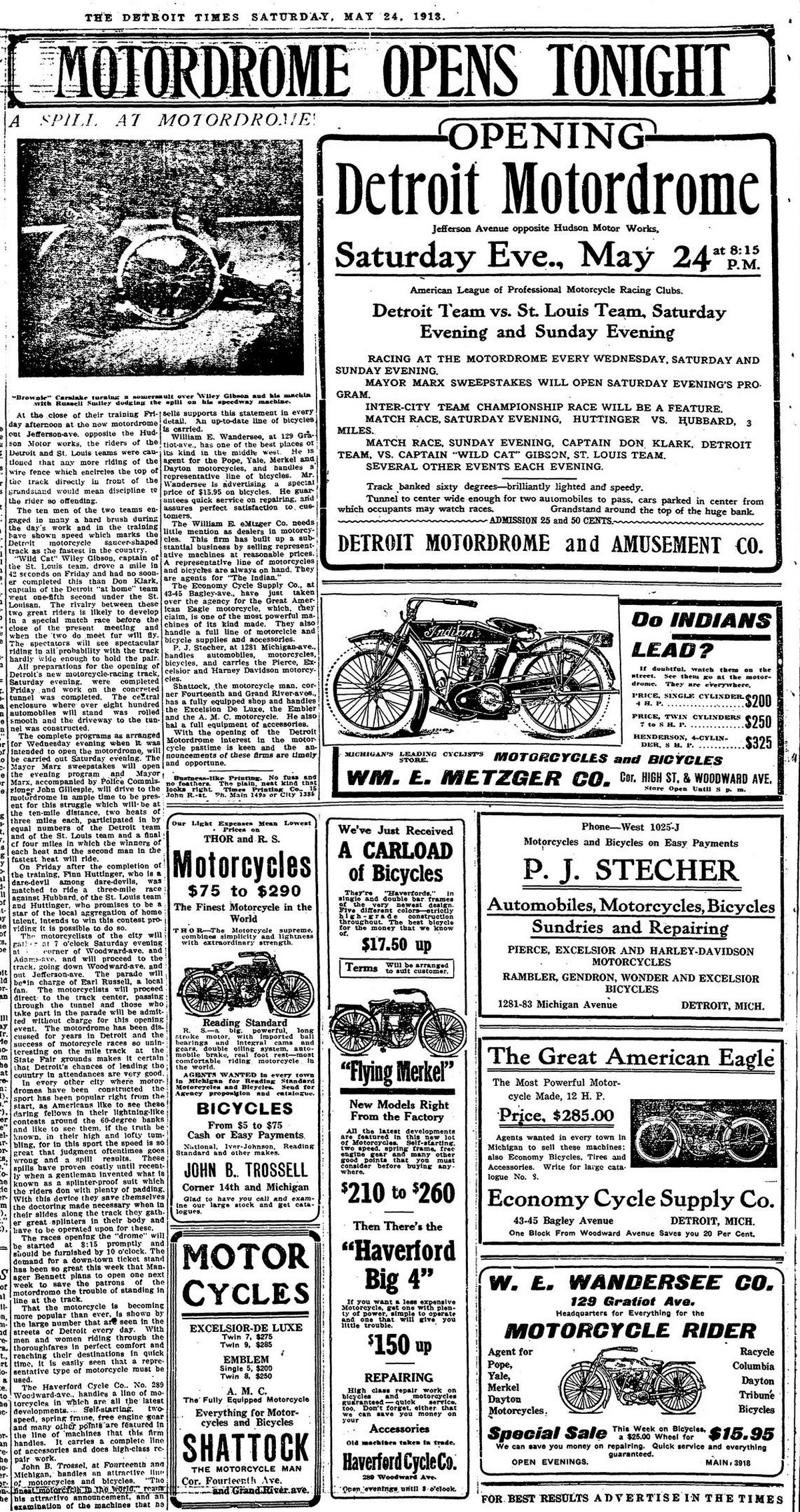 Detroit Motordrome - May 1913 (newer photo)